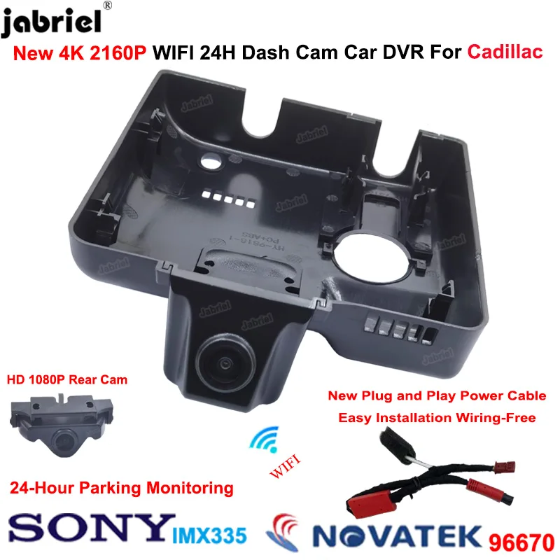 4K UHD 2160P Car DVR Plug and Play Dash Cam Camera WIFI 24H Video Recorder For Cadillac CT4 CT5 2019 2020 2021 Wire-Free Dashcam