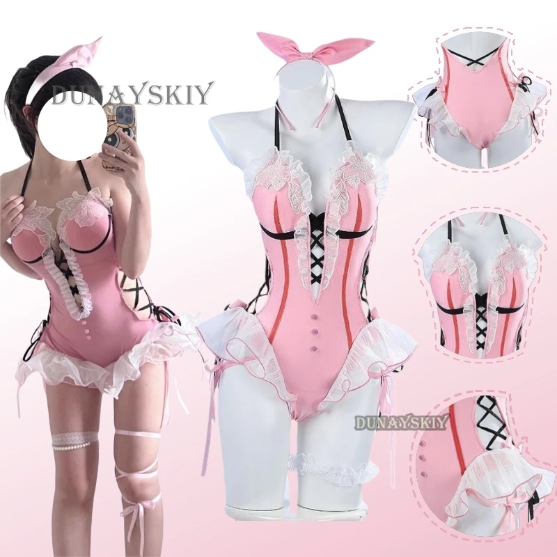 Feria Shen Cosplay Costume Game NARAKA Cos BLADEPOINT Jumpsuit Swimwear Pink Cute Woman Man Party Gift Role Play Halloween Party