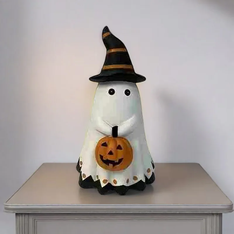 

Cross-border new Halloween ghost ornaments resin crafts home living room decoration witch ghost ornaments
