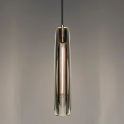 Postmodern Crystal Pendant Lights for Bedroom Bedside Hotel Mirror Gray Hanging Lamp Bathroom Ceiling Chandeliers Decoration