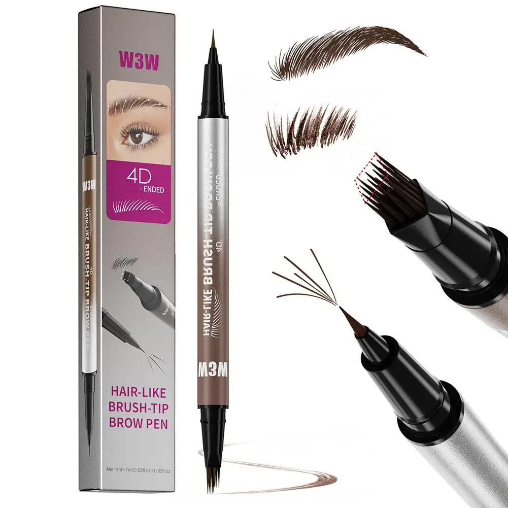 NIEUW Haarachtige wenkbrauwpotlood 4D Micro-Sculpting Dual-Ended Wenkbrauwpotlood en Eyeliner Langdurige vloeibare wenkbrauwpen zoals echt