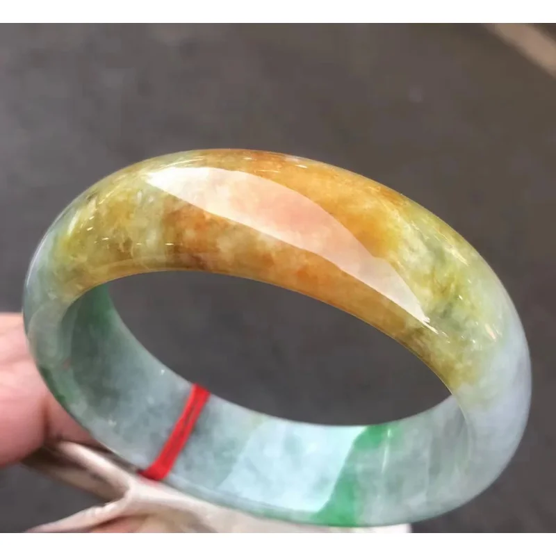 

Rare Natural Three-color Burma Emerald Jade Bangle Exquisite Fashion Jewelry Accessories Gifts Physical Shooting Bracelet