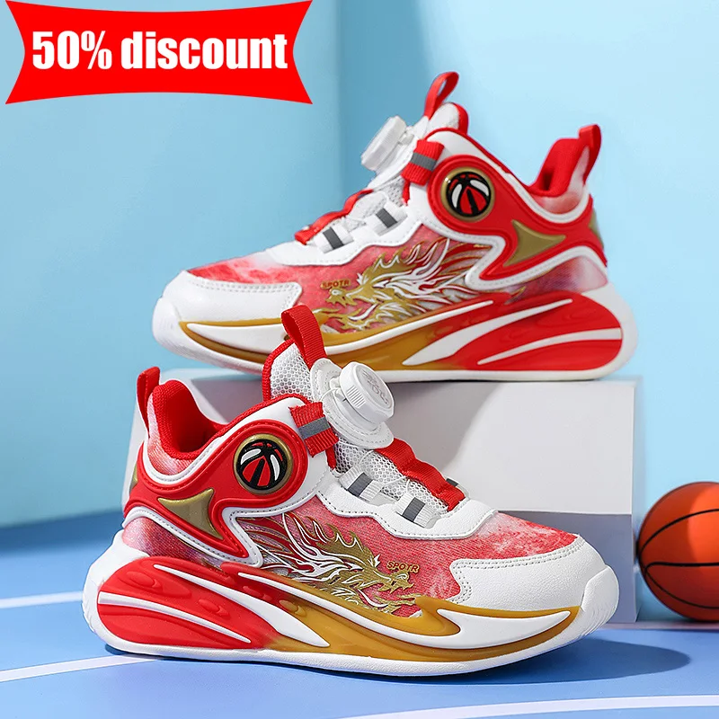 

Children Sports Shoes Rotating Buckle Leather Outdoor Sports Field Training Shoes Comfortable Durable Fashion Boys Walking Shoes