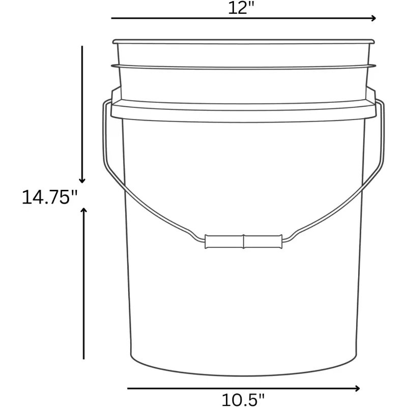 Seau de rangement en plastique rose de qualité alimentaire de 5 gallons (paquet de 3) fabriqué aux États-Unis (seaux roses sans couvercles)