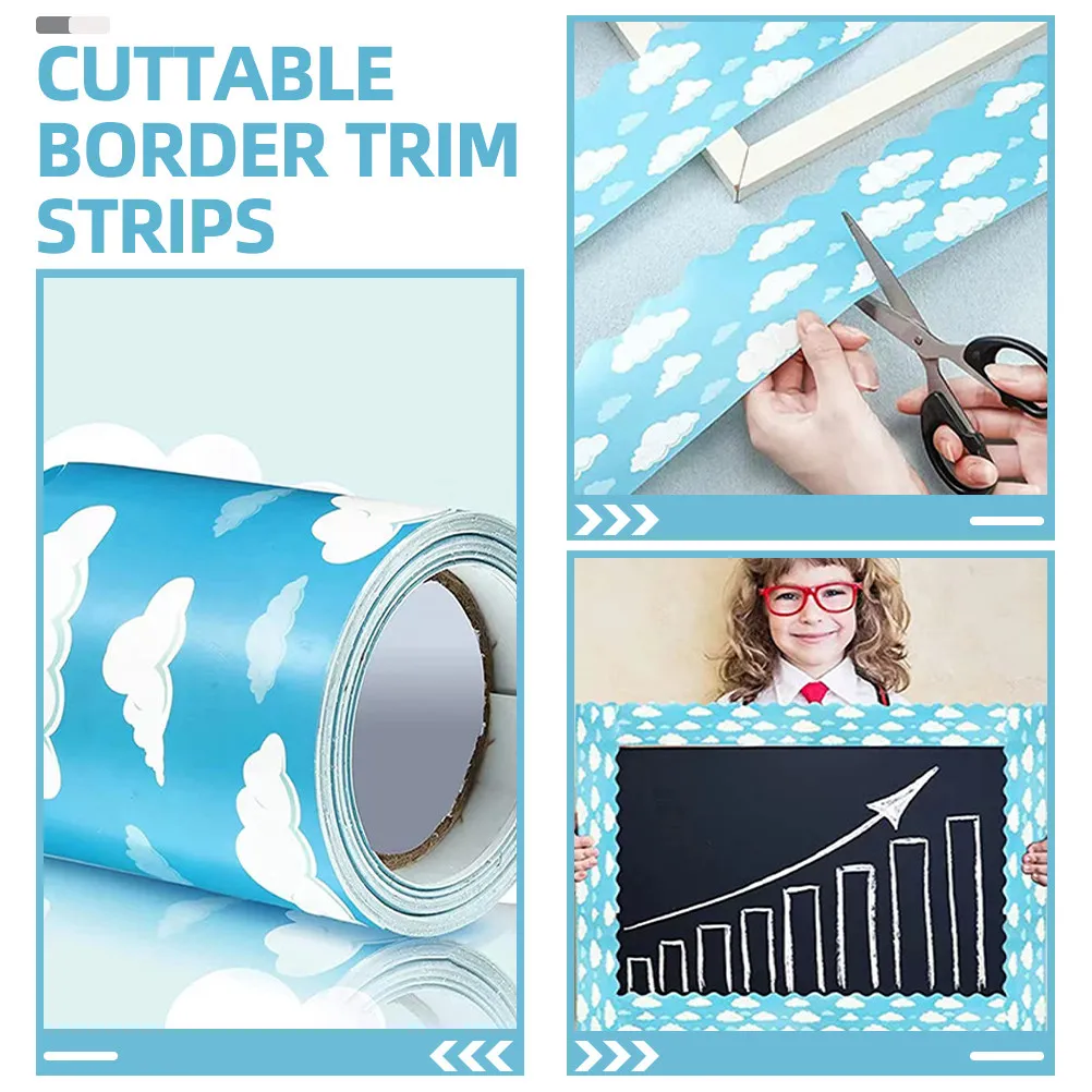 

Декоративная бумага для оформления досок объявлений с облачным узором, 1 рулон, для офисных дверей, окон, меловых досок, съемная, праздничная отделка