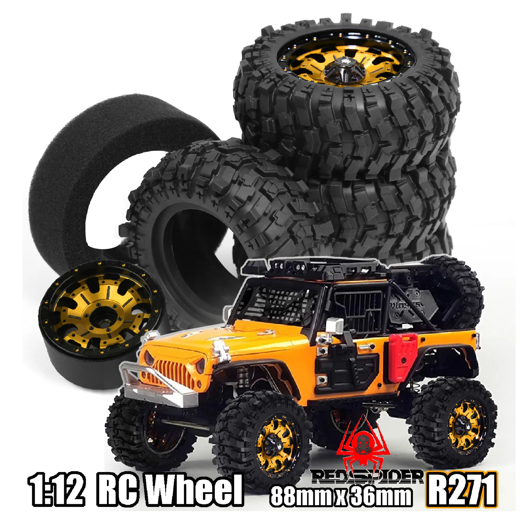 

Beyond RC 4 шт. металлические колеса и шины диаметром 1,9 дюйма OD88 мм для гусеничного автомобиля 1/12 MJX H12Y + MN-128 MN-82S LC79 MN-82