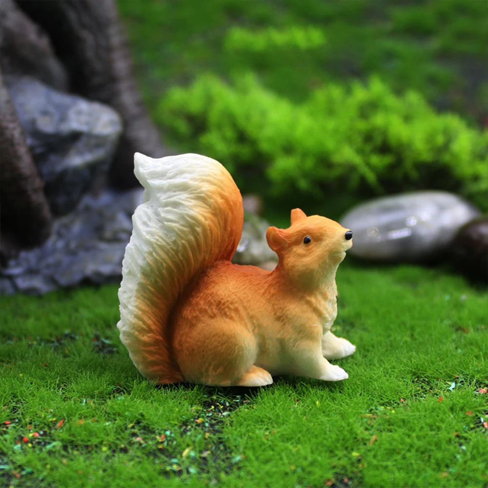 Garden Squirrel Ornament Animal Model Figurine Home Decor Decoration Accessorie Garden Tree Ornaments Home Christmas Table