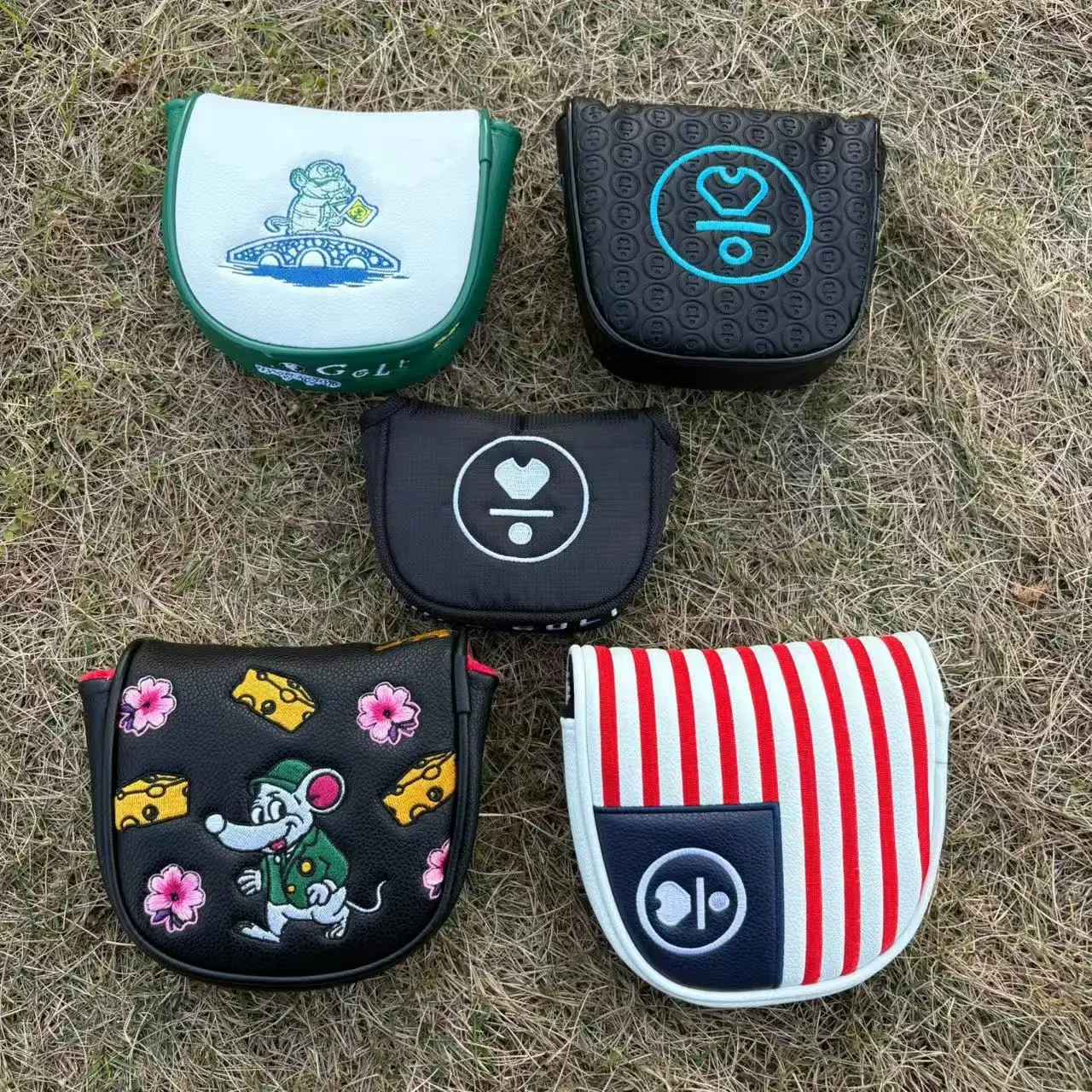 

5- вариантов дизайна, кожаный чехол для клюшки, набор головной убор для гольфа с магнитной застежкой, защищает клюшку, универсальный, подходит для всех клюшек