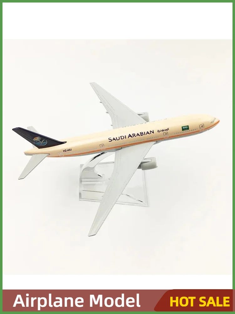 16CM Alloy aircraft model Saudi Airlines Boeing777 Diecast Aviation Plane Collectible Miniature Toys for Boys Dropshipping