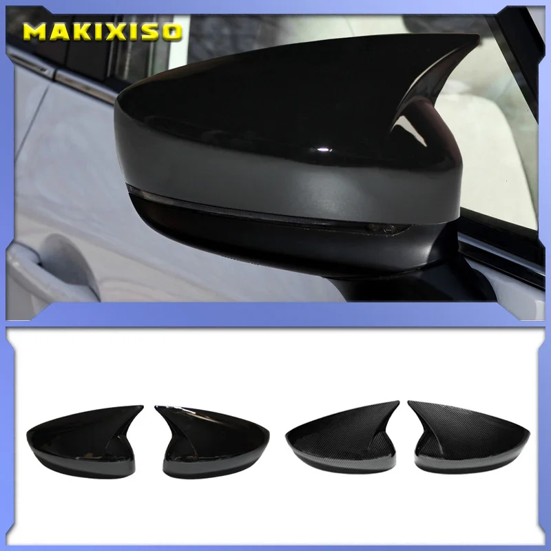 

For Mazda CX5 CX-5 2017-2023 Rearview Mirror Cover Glossy Black Ox Horn Rear View Mirror Cover Trim