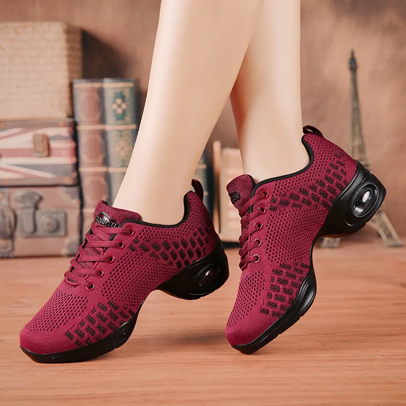 Fashion Sneakers Dance Shoes for Women ing Woven Mesh Comfortable Modern Jazz Dancing Shoes Girls Ladies Outdoor Sports Shoes