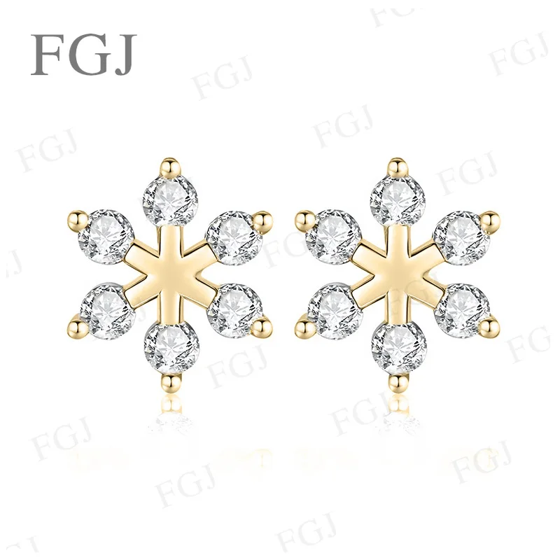 S925 Sterling Silber Schneeflocken-Ohrstecker D-Farbe Moissanit-Ohrringe Schwarz/Champagner für Damen Jubiläum Feiner Schmuck Geschenk – Detail 3