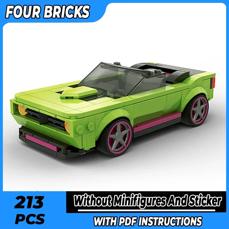 Speed Champions Model Moc Building Bricks Green Muscle Car Technology Modular Blocks Gifts Christmas Toys DIY Sets Assembly