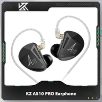 KZ AS10 PRO Wired Earphone Unit HIFI In Ear Noise Reduction Simplicity PC Gaming Accessories Sports Earbuds Customized Gift