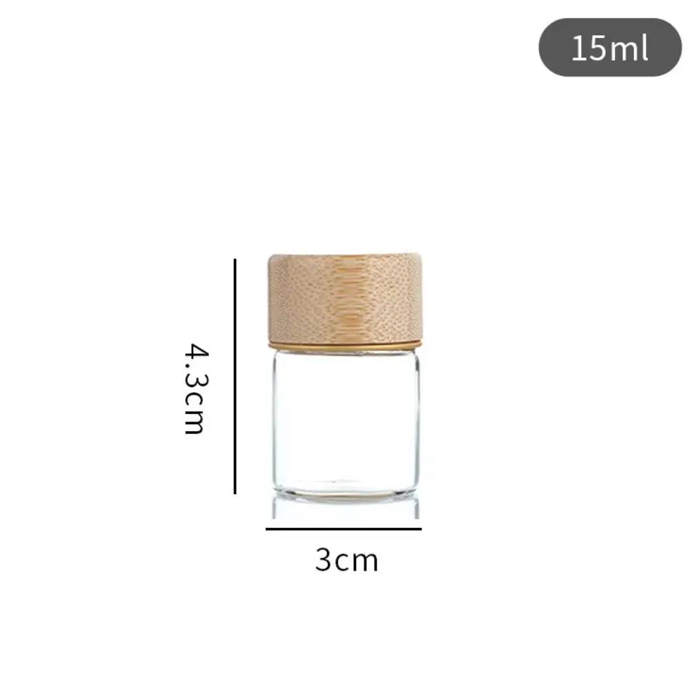 Dispensing Bottles Glass Sealed Spice Jars Transparent Storage Tank Storage Tool Glass Storage Bottle with Wood Lids
