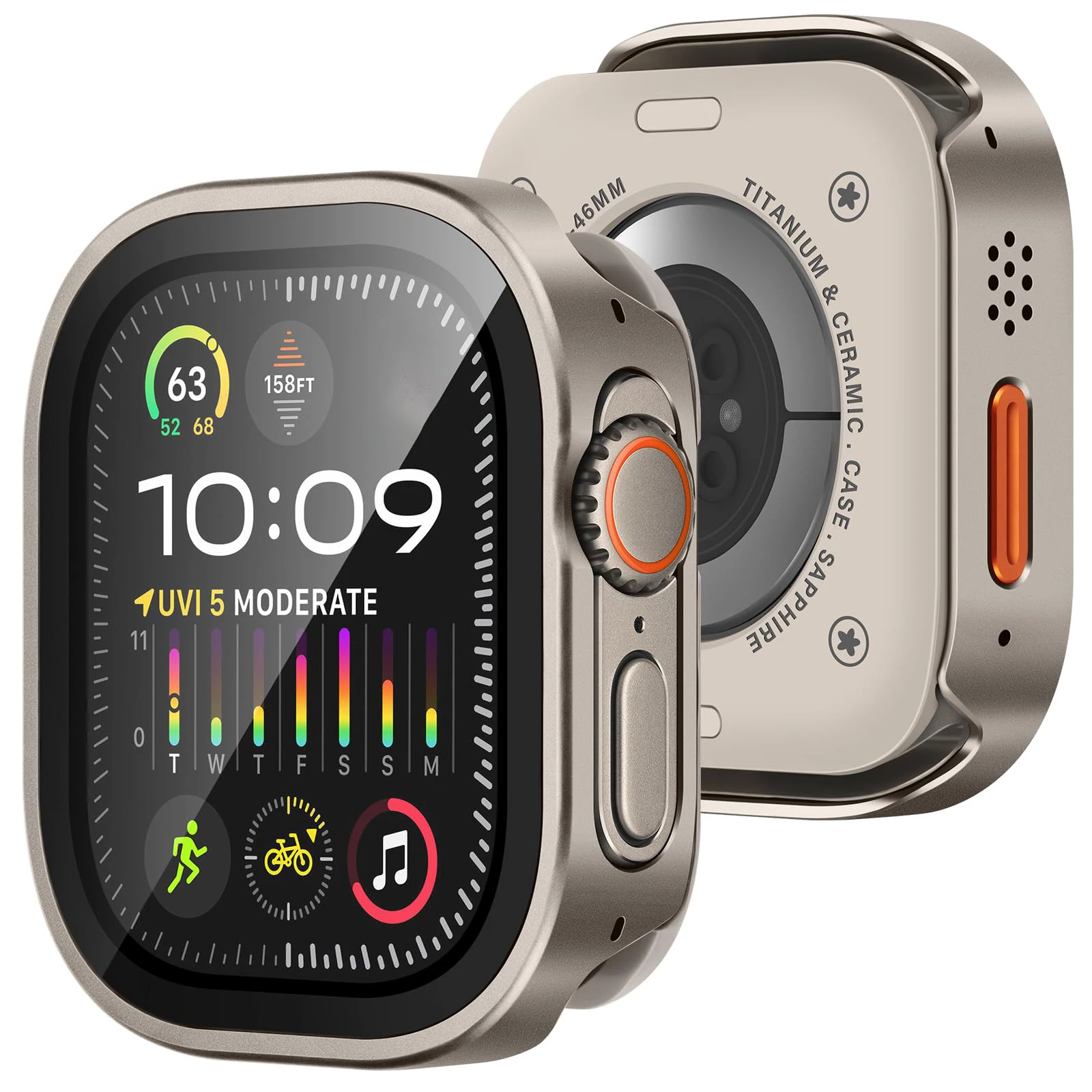 Wasserdichtes Gehäuse aus Aluminiumlegierung für Apple Watch Ultra 3/2 49 mm 46 mm 45 mm 44 mm Metall mit vollständiger Abdeckung Iwatch Serie 11 10 9 8 7 6 SE
