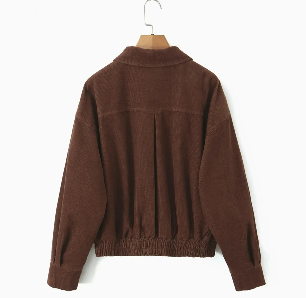 Chaqueta Retro americana para mujer, cárdigan abierto de pana holgado hasta los hombros, abrigo de otoño, Color caramelo, estilo callejero