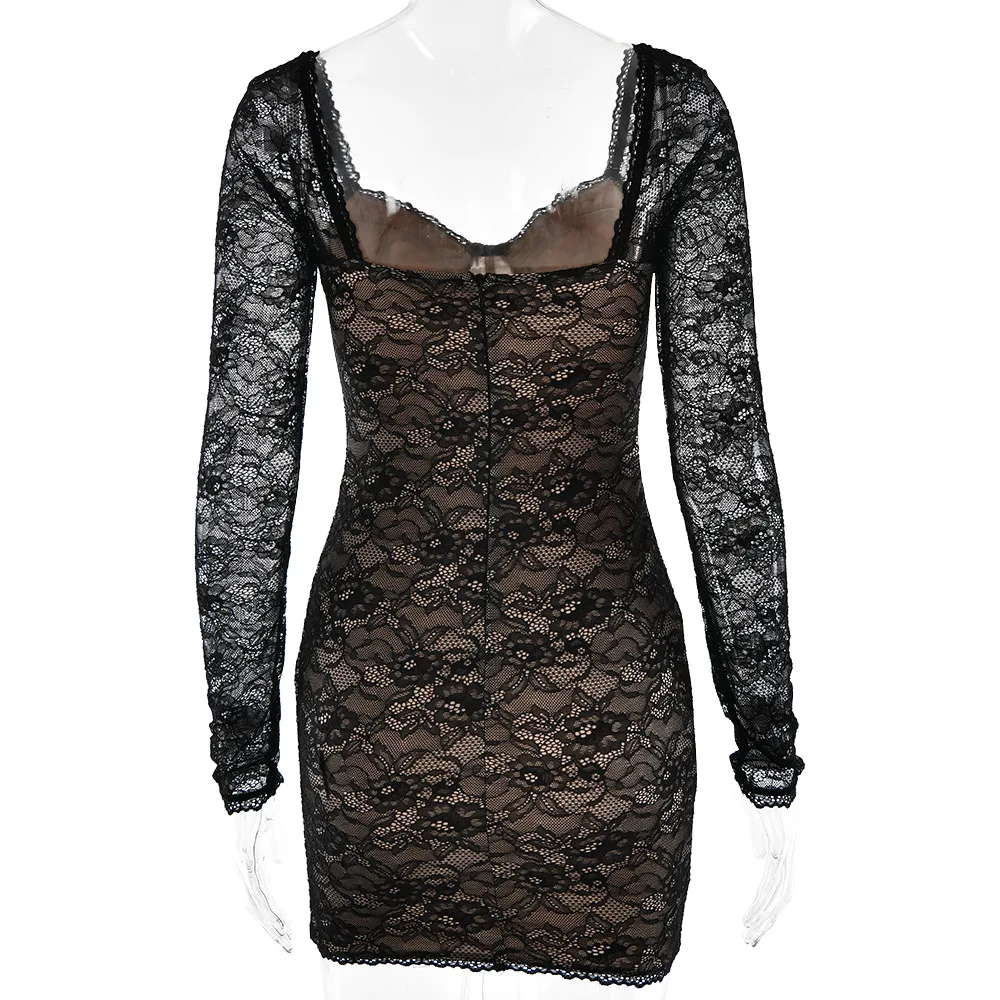 Women's Black Lace Strapless Mermaid Dress With Long Sleeve Shrug Elegant Slit Evening Party Dresses Autumn Red Female Clothing