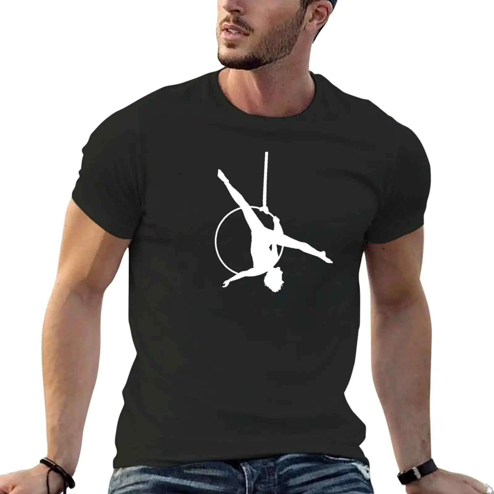 Aerialist Lyra Hoop Female Circus T-Shirt customs design your own essential t shirt plus size tops t shirts for men cotton