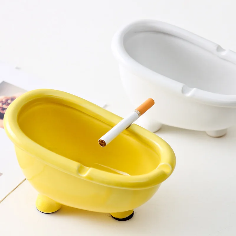 Ceramic Toilet Ashtray Desktop Anti-fly Ash Storage Living Room Decoration Home Decoration Accessories Creative Cigar Ashtray view 2