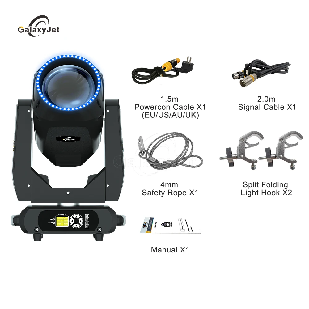 Imagem -04 - Beam Moving Head Lighting Rdm dj Light para Concerto Disco Show Efeito de Luz de Palco Forte Poder 380w Novo Galaxyjet19r