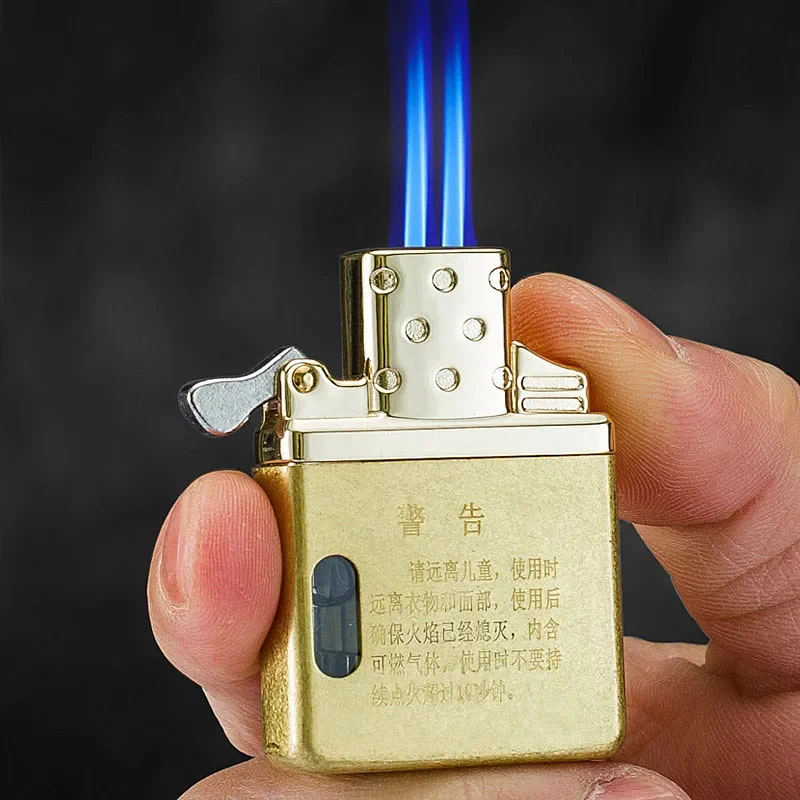 

Original Butane Gas Insert Movement Accessories Replace Inner Liner Windproof Single Double Jet Transparent Visible Gas