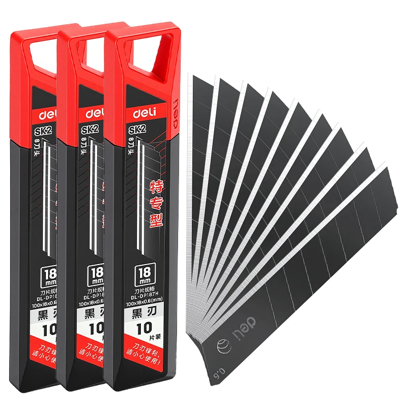 

Усиленные лезвия для универсального ножа 18 мм, толщина 0,6 мм, 60 шт. ° Угловой прокат из легированной стали для резки напольных покрытий, упаковочных материалов и промышленных материалов