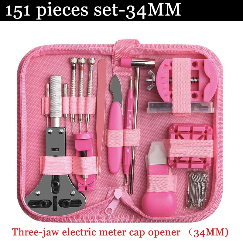 151PCS 34MM Watch Repair Tool Kit Watchmaker Link Pin Remover Case Opener Spring Bar Horlogemaker Clock Repair Set