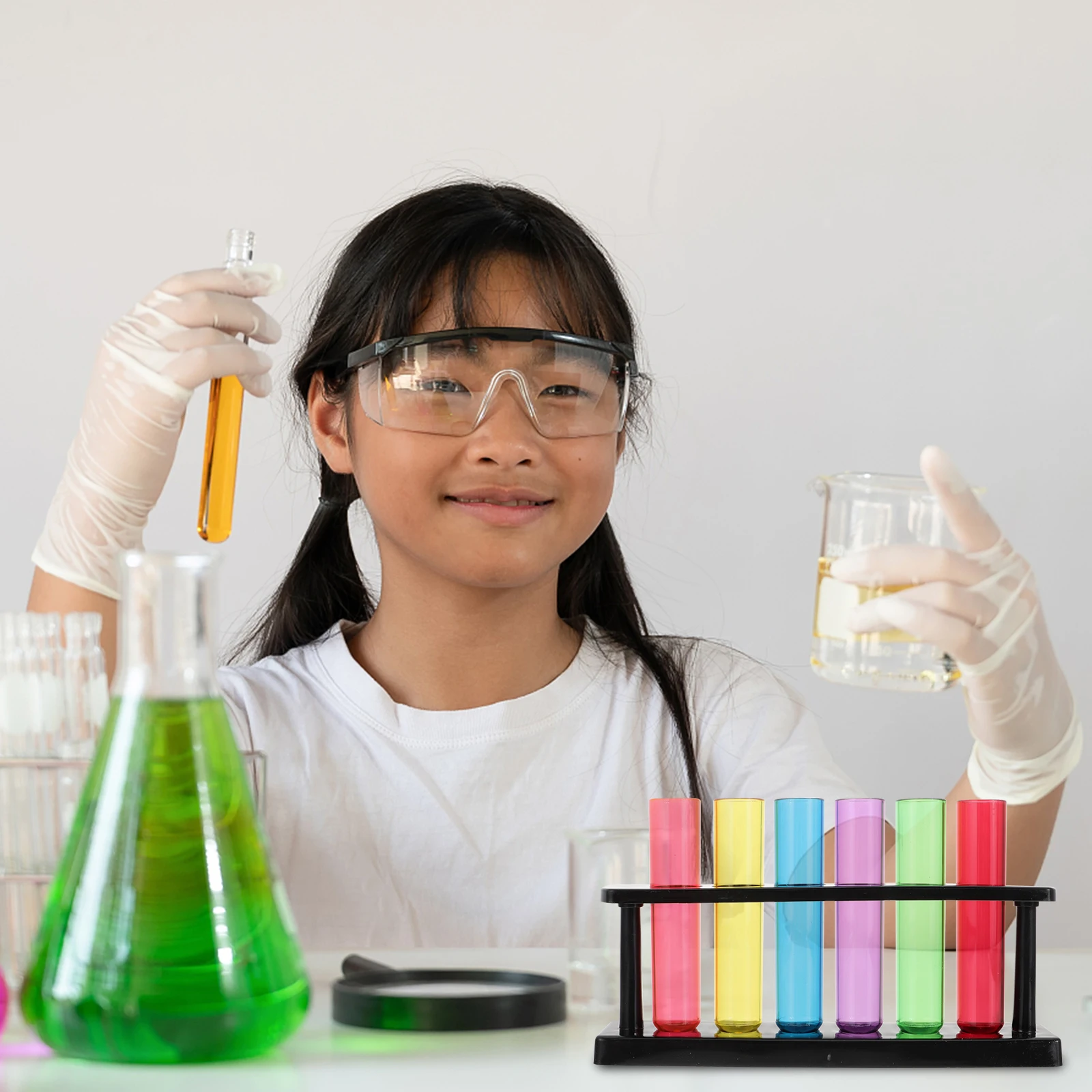 1 Set Ps Test Tubes Clear Plastic Small Test Bottles For Science Experiments Teaching Lab Practical Tube Containers Liquid