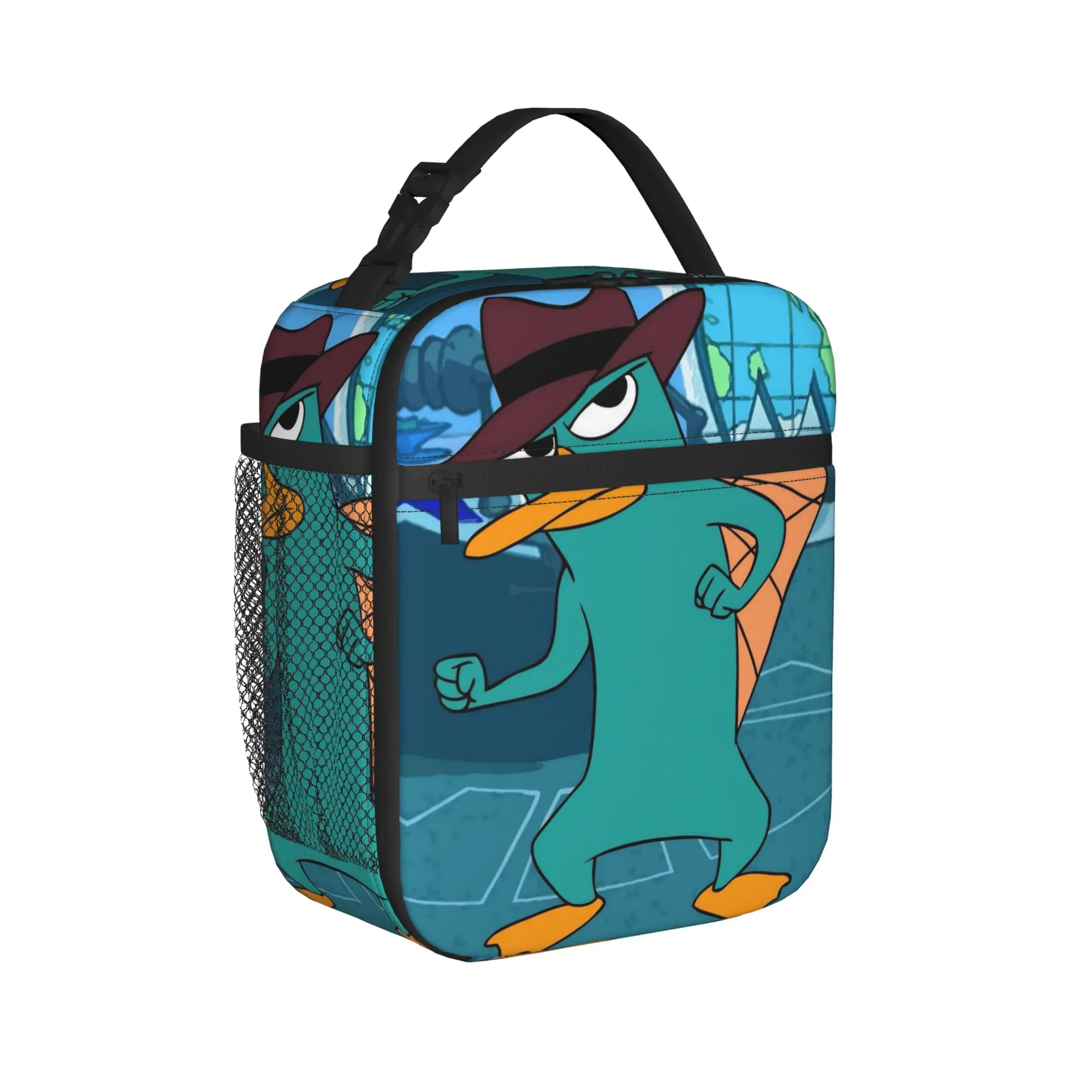 Perry The Platypus Insulated Lunch Bags Thermal Bag Reusable,Lunch Container Duck High Capacity Lunch Box Tote Food Storage Bags