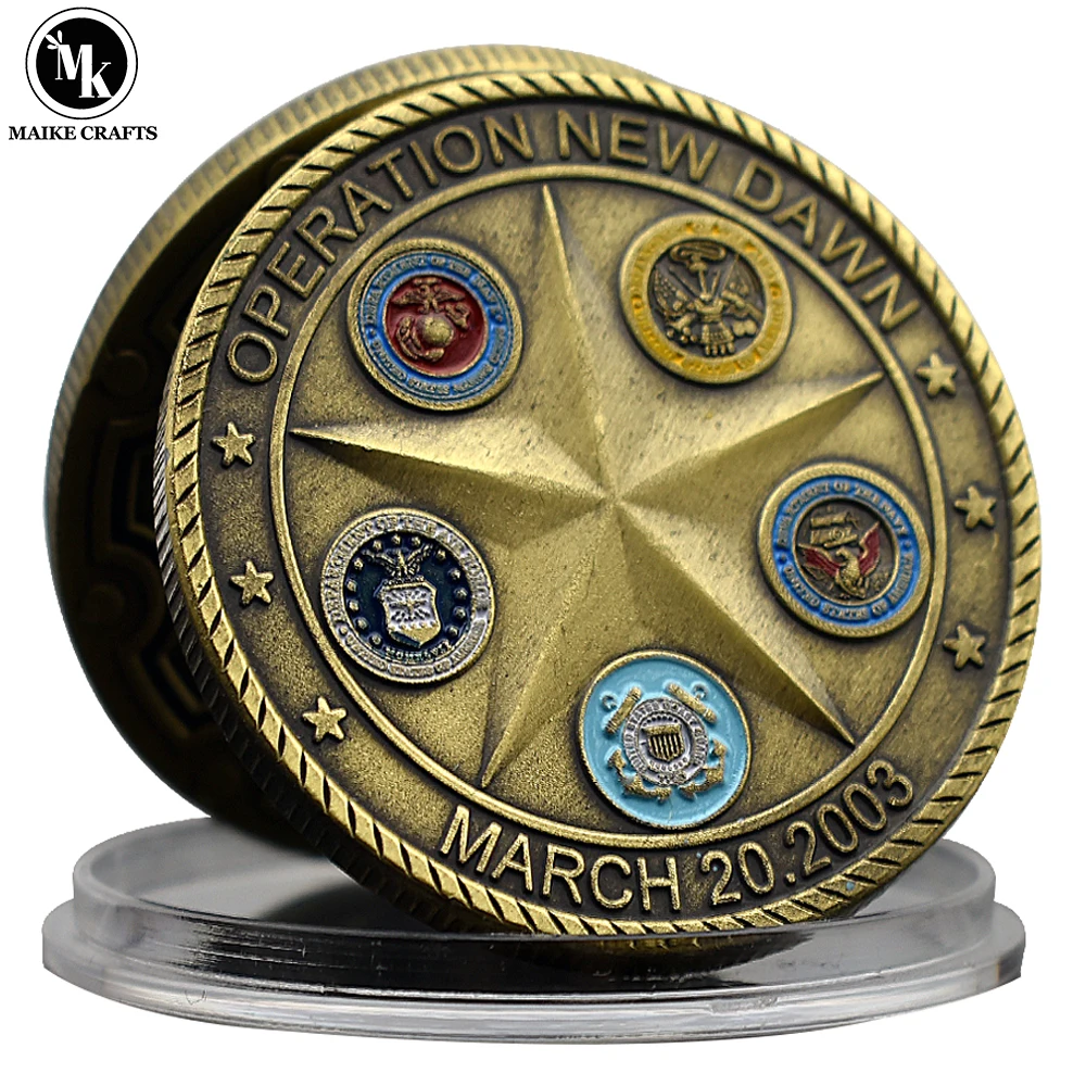 US Operation New Dawn Challenge Coin March 20.2003 Saint George Medal Collection Commemorative Gift