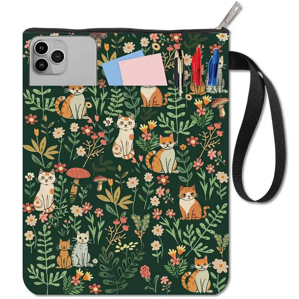 1 Stück Stoff-Buchcover, Notizbuch-Wraps, rechteckig, Katzenform, 280 x 220 mm