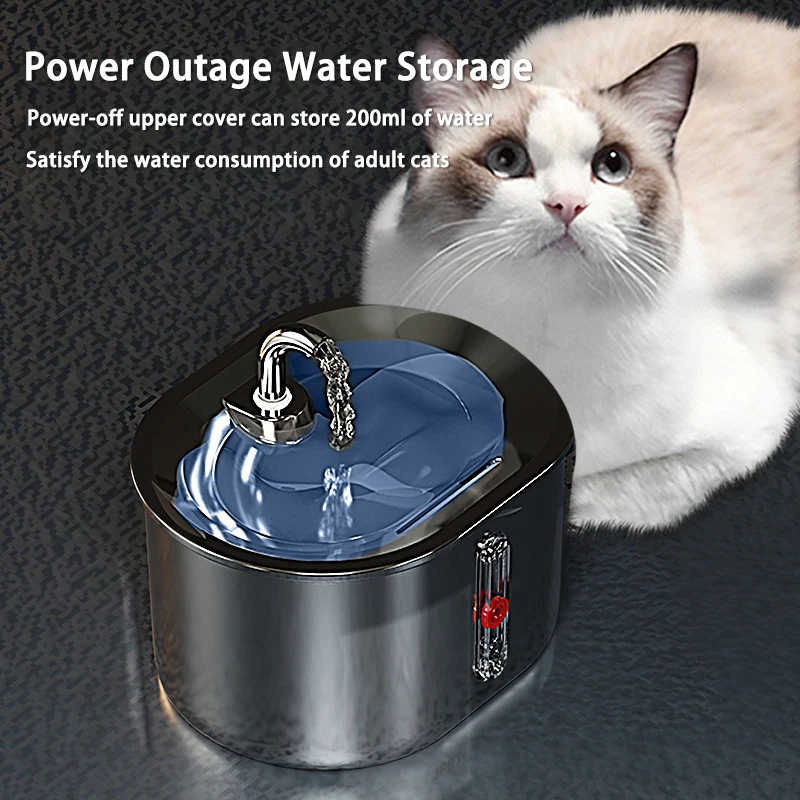 Cat Fountain, Automatic Recirculating Cat Water Dispenser Ultra Quiet Pump Pets Cat water feeder with 304 Stainless Steel Faucet