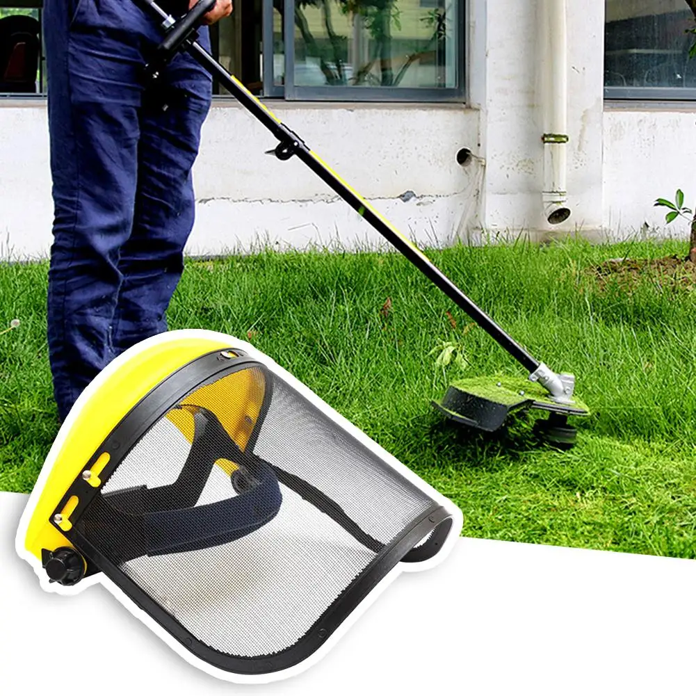 Sicherheits-Gesichtsschutz mit Netzvisier, Garten-Rasentrimmer, Schutzhelm, Integralhelm, Hut für Gartenarbeit, Unkraut, Wacker-Schutz – Detail 12