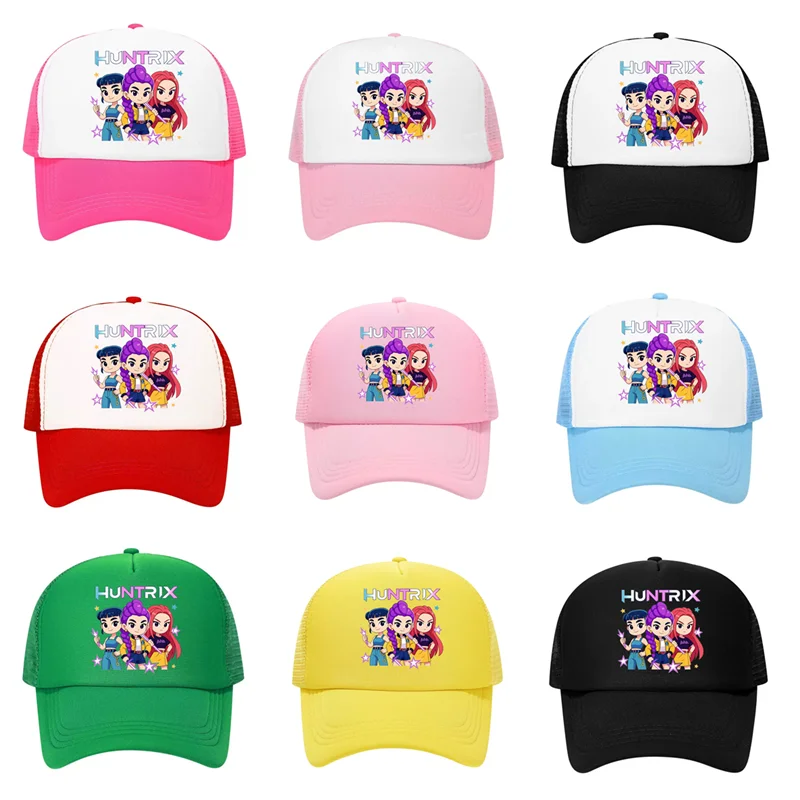 Cartoon KPOP Demon Hunters Lässige Mesh-Hüte Bedruckte Mütze Cosplay Mehrfarbige Baseballkappe Unisex Verstellbare Hip-Hop Outdoor-Kappen