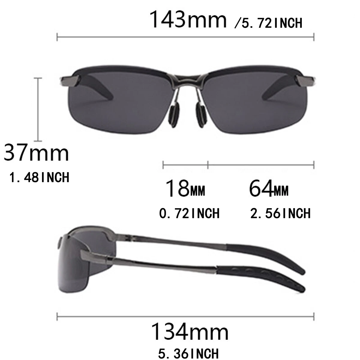 Herren-Sonnenbrille, Nachtsichtbrille, Fahrbrille für Männer, Nachtfahrerbrille, Nachtsichtlinse, Damen-Sonnenbrille, nicht polarisiert, modisches Accessoire – Detail 4