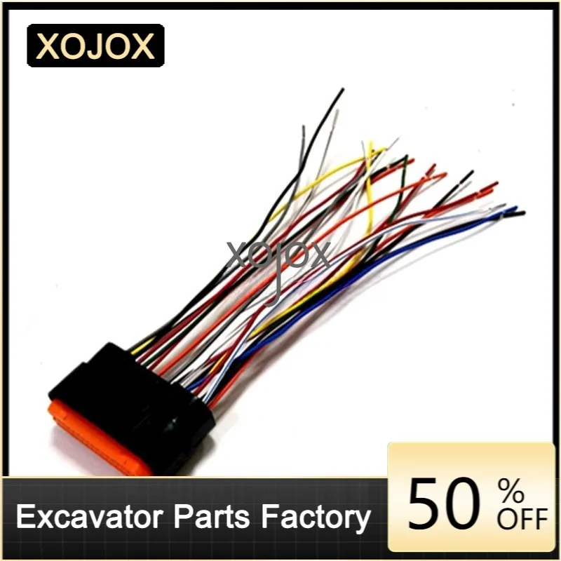 

XOJOX For Hitachi ZX200-5G excavator throttle plate plug 34 hole wiring harness original wiring harness high quality parts