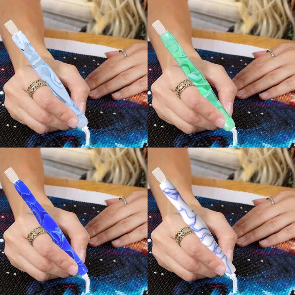 Handmade Resin 5D Diamond Painting Art Drill Pen Stylus Kit Tool Accessories and Diamond Paint Art Pen Tips Heads Placer and Wax