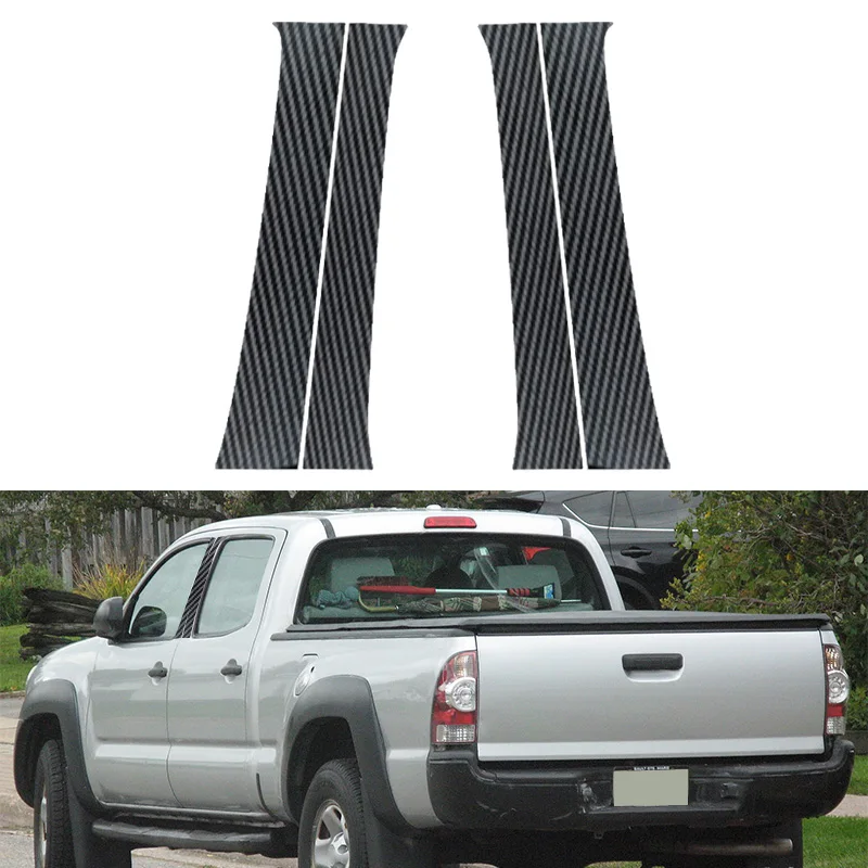 

4Pcs Car Window Door Column B Pillar Post Cover Trim For Toyota Tacoma 2005 2006 2007 2008 2009-2015 Decoration Stickers Styling