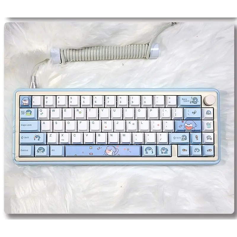 

131 Keys Cute Shark Keycaps Cherry Profile Dye Sublimation English PBT Keycap For MX Mechanical Keyborad 61 68 75 87 98 104 108