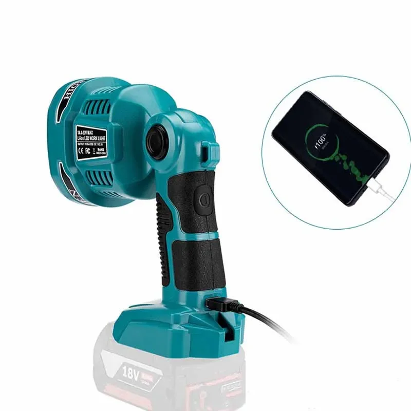 Lampada da lavoro a LED 3W/12W per batteria agli ioni di litio Bosch 18V BAT618 BAT609G torcia a lanterna portatile illuminazione esterna con USB