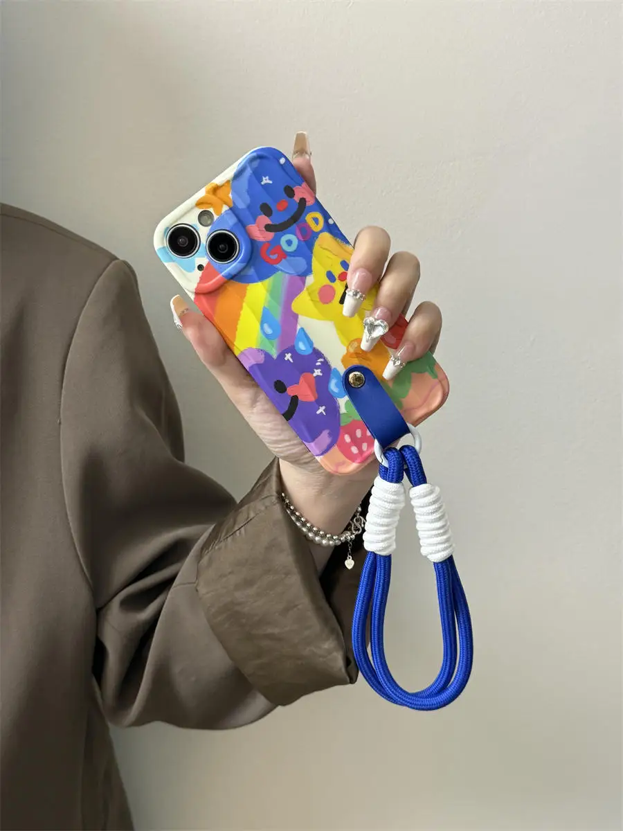 

Милый треугольный кошелек со смайликом для Apple 14, чехол для телефона iphone 13promax14pro, силиконовый 12, простой 11, защитный чехол 13