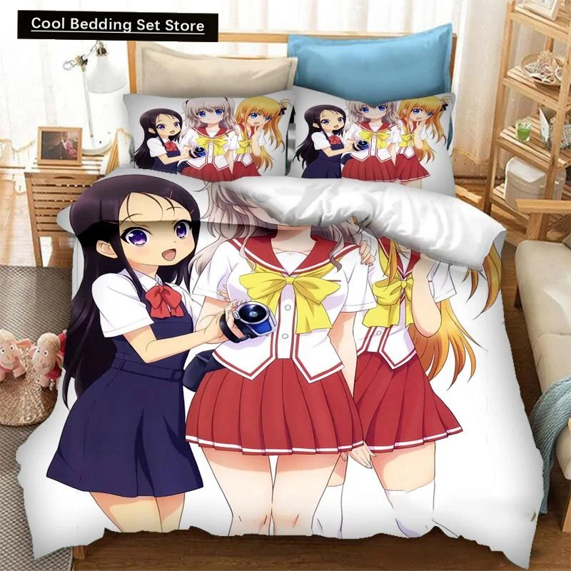 

3PCS Single-sided Printed Quilt Cover Anime Charlotte Printed Bedding Sets Comfortable Bedspreads Comforter Duvet Birthday Gift