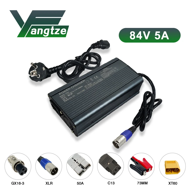 

Yangtze 84V 5A Lithium Battery Charger 20 Series For 72V Polymer Scooter E-bike E-Tool High Quality With Cooling Fans