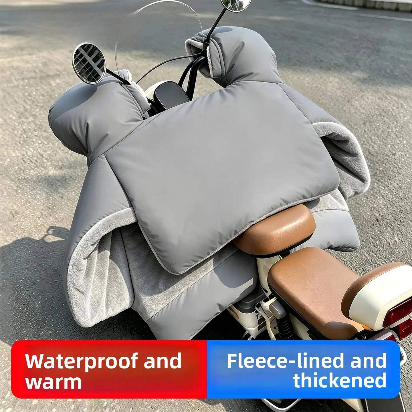 厚手フリース防風電動車両カバー汎用ワンピース冬用グリーン防水耐久性バイクライディングブランケット