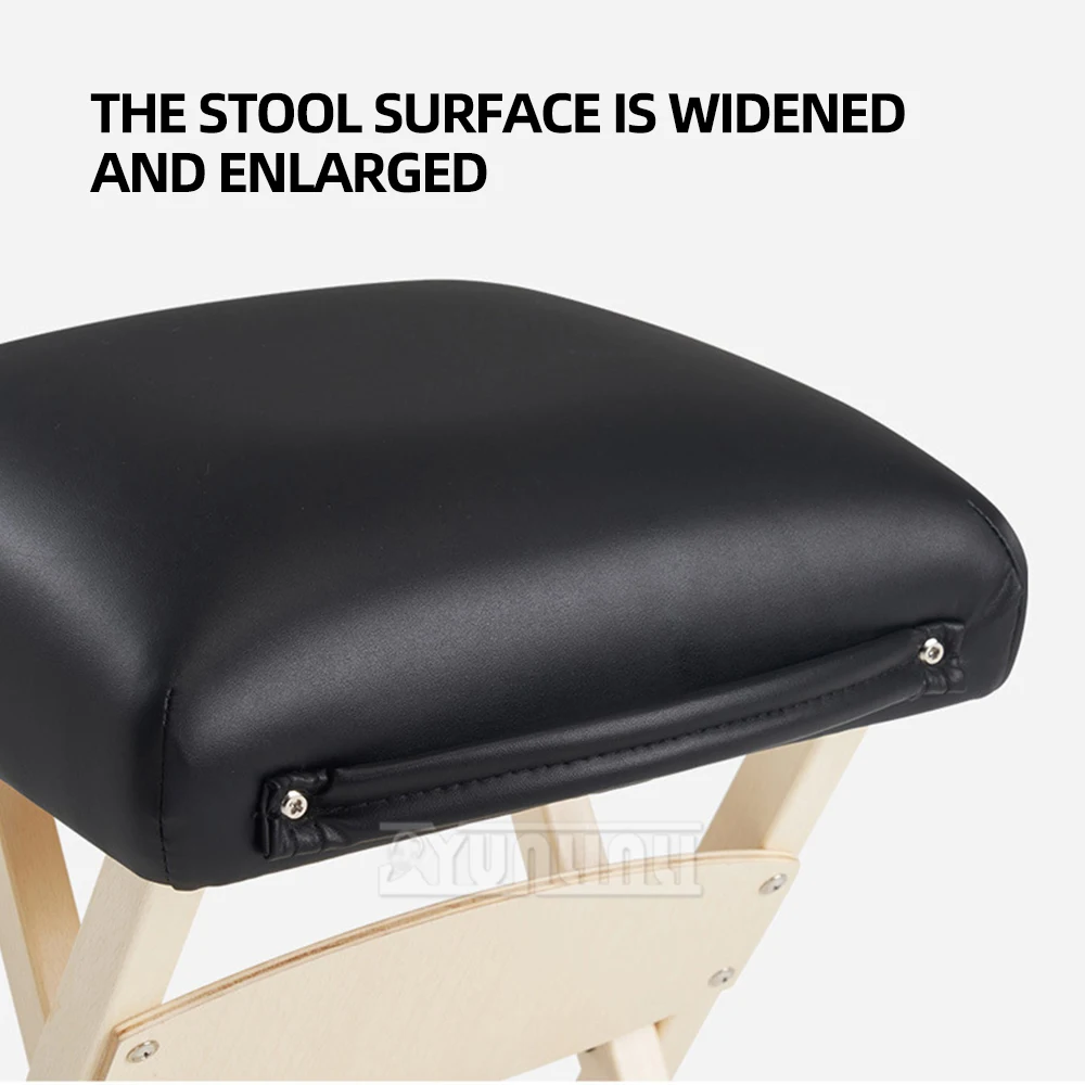 Tabouret pliant en bois massif pour salon de massage, chaise de technicien de beauté, chaise de manucure et de pédicure