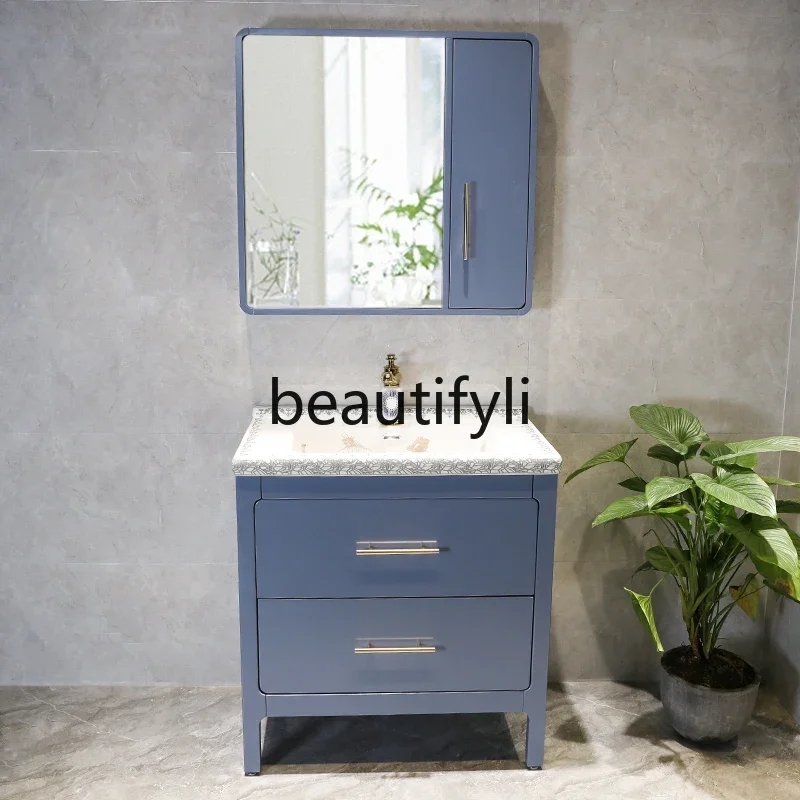 

SS Modern simple bathroom cabinet combination bathroom light luxury hand wash basin cabinet washstand