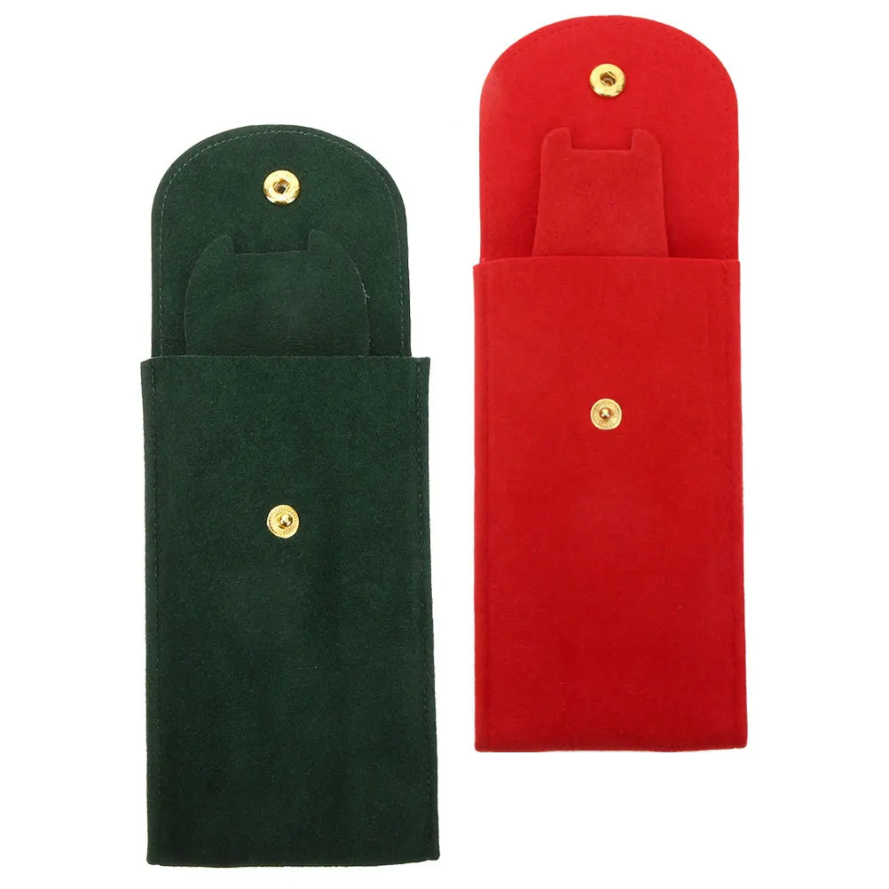 

2Pcs Watch Organizer Travel Storage Case Portable Watch Pouch Buckle Closure Protects Scratch Damage Multiple Color Options