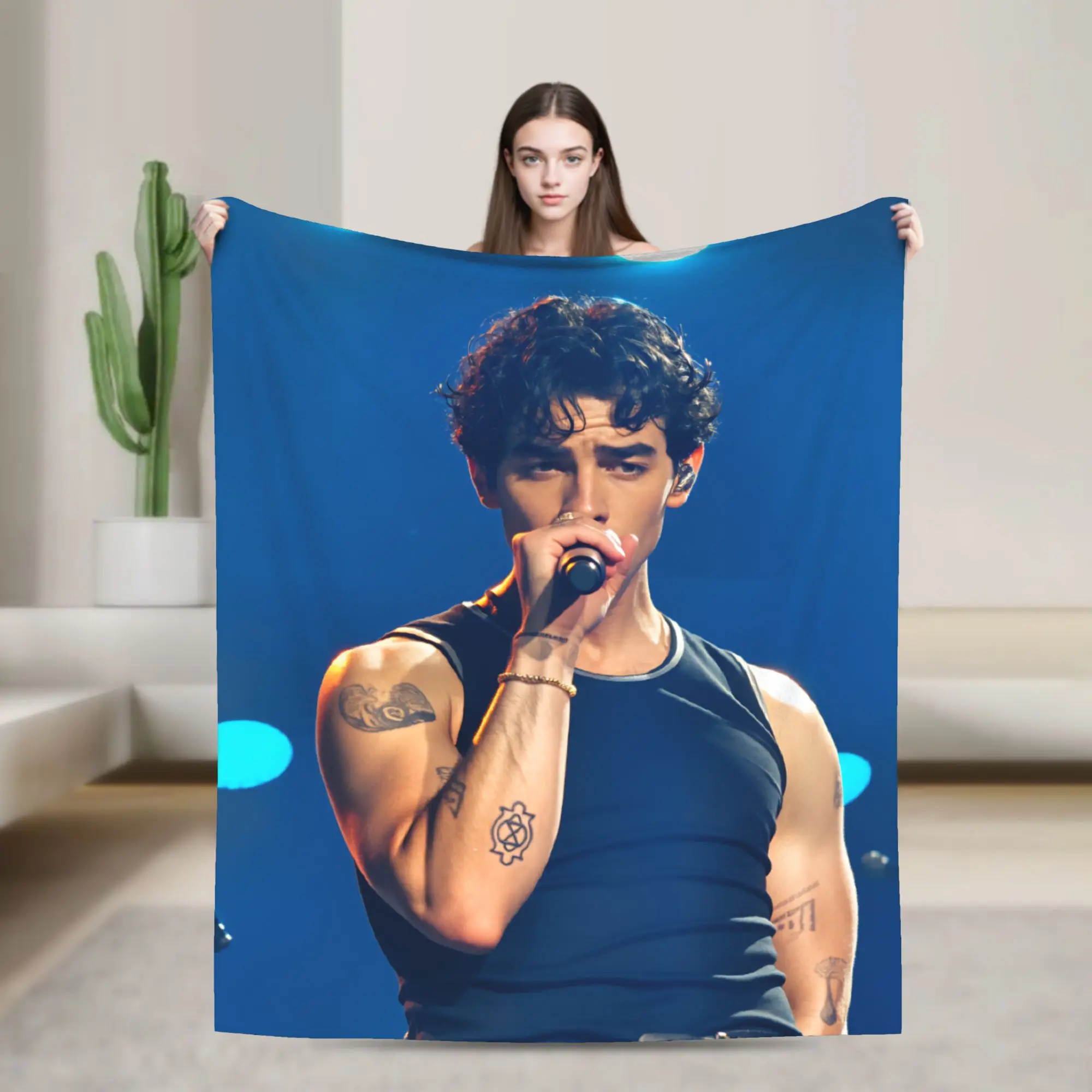 Joe Jonas  Blanket Quality Warm J-Jonas Brothers  Throw Blanket Autumn Children Couch Bed Funny Bedspread
