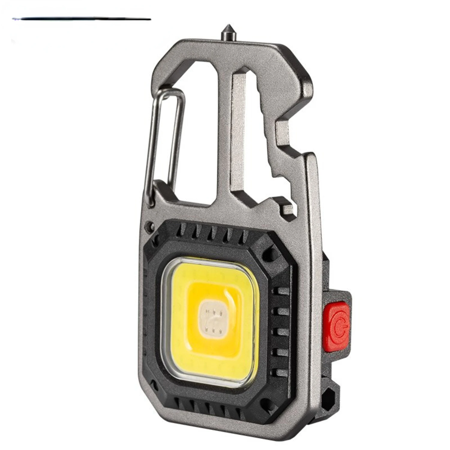 Included in this rechargeable, portable mini LED flashlight keyring are powerful adsorption, a compact screwdriver, and a handy 